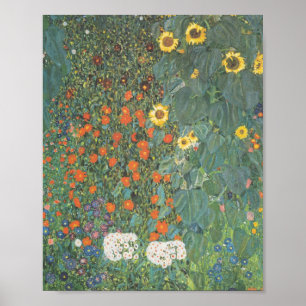 Affiche Jardin Gustav Klimt Avec Fleurs De Soleil Originau
