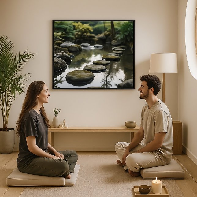 Affiche Jardin japonais avec pierres, eau et Plante (Créateur téléchargé)