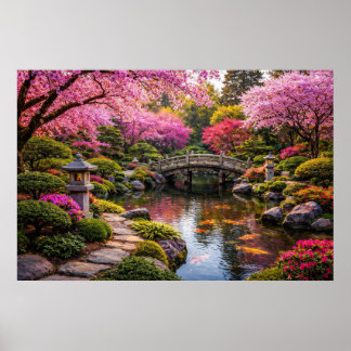 Affiche Jardin Japonais Époustouflant & Étang à Carpes