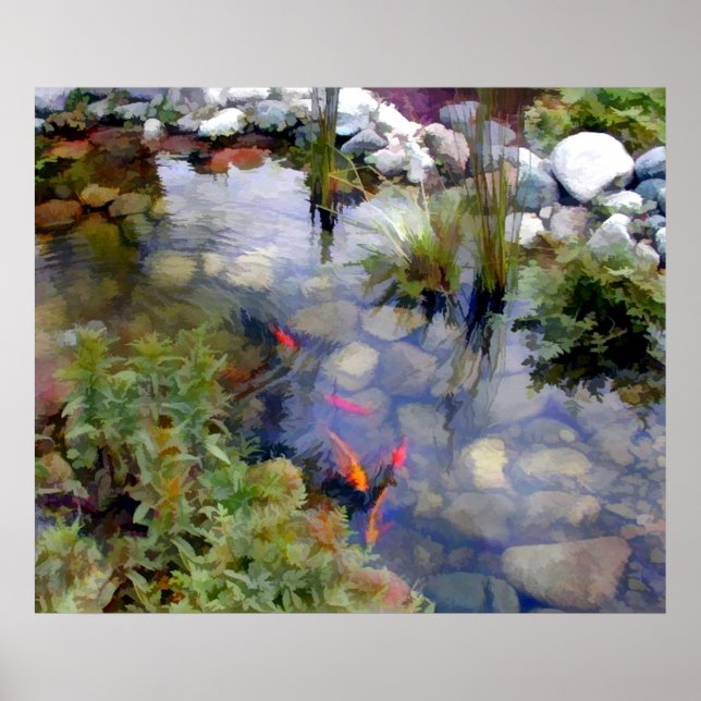 Affiche Jardin japonais Koi Pond (Devant)