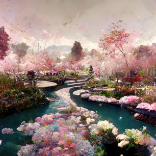 Affiche Jardin japonais zen