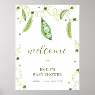 Affiche Jardin moderne Sweet Pea Baby shower Accueil