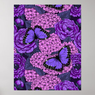 Affiche Jardin morpho bleu 2