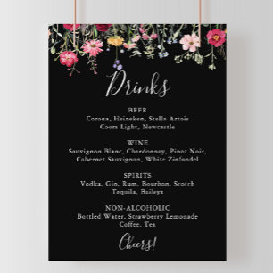 Affiche Jardin Multicolor Fleur sauvage Mariage Menu Boiss