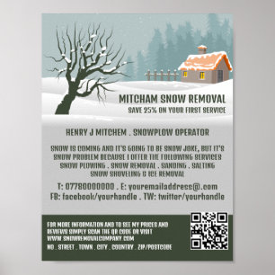 Affiche Jardin Neige, Snow Removal Company Publicité
