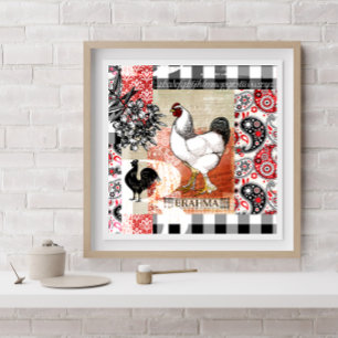 Affiche Jardin Poulets B est pour Brahma