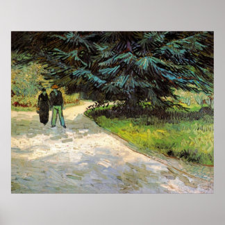 Affiche Jardin public avec couple - Vincent van Gogh