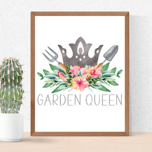 Affiche Jardin Queen Boho Watercolor Gardener