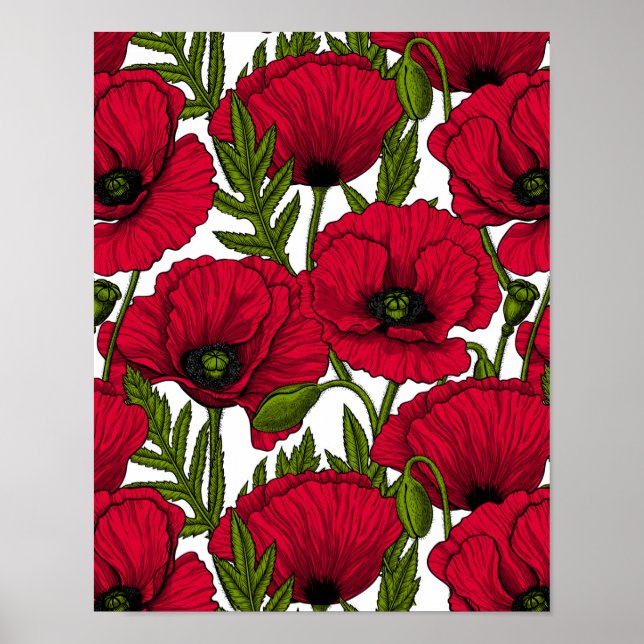 Affiche Jardin Red Poppy 2 (Devant)