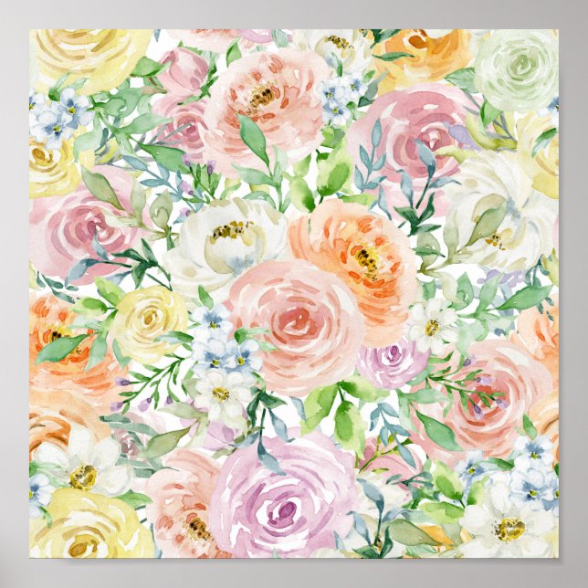 Affiche Jardin romantique Pastel (Devant)