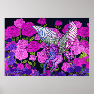 Affiche Jardin rose
