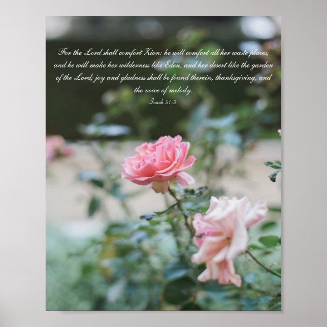 Affiche Jardin rose Bible Verse (Devant)