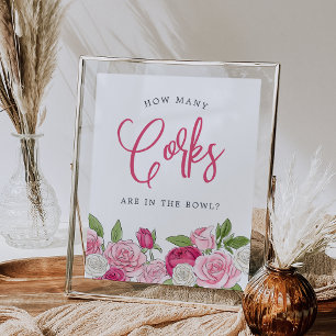 Affiche Jardin Rosé "Combien de Corks" Jeu de devinettes