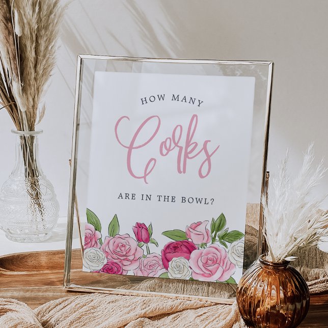 Affiche Jardin Rosé "Combien de Corks" Jeu de devinettes (Créateur téléchargé)