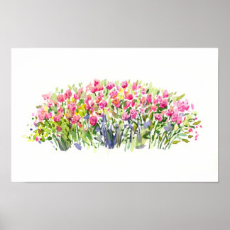 Affiche Jardin Rose Pâle Aquarelle – Accent Floral