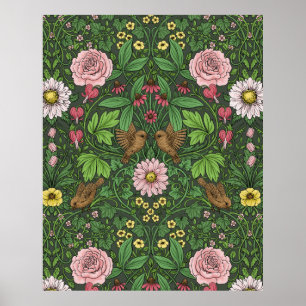 Affiche Jardin sauvage en vert