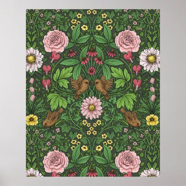 Affiche Jardin sauvage en vert (Devant)