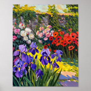 Affiche Jardin Secret Baigné de Soleil, Peinture à l'Huile