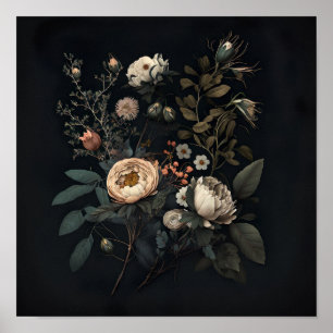 Affiche Jardin tzigane Fleurs Vintages