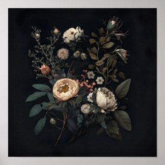 Affiche Jardin tzigane Fleurs Vintages