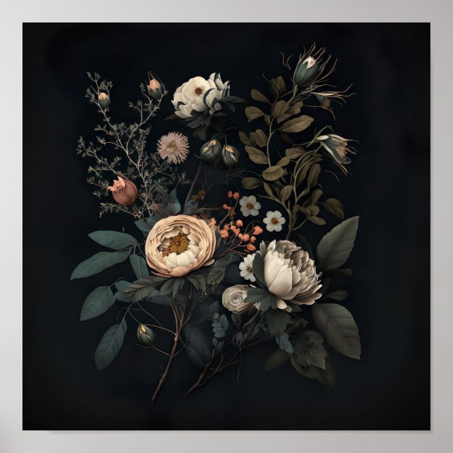 Affiche Jardin tzigane Fleurs Vintages (Devant)