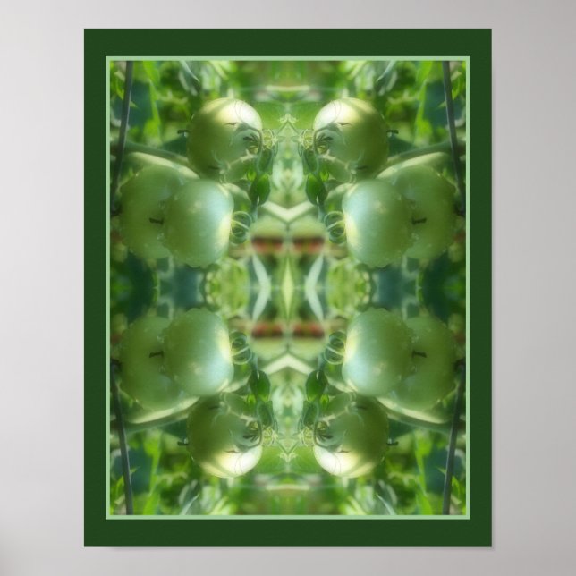Affiche Jardin vert Tomates Nature Abstraite (Devant)