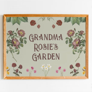 Affiche Jardin vintage Floral Personnalisé