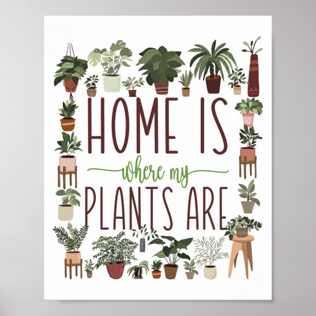 Affiche Jardinage À Domicile Est Là Où Mes Plantes Sont (Devant)