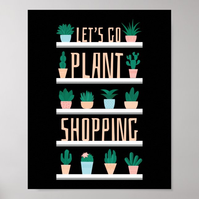 Affiche Jardinage Poted Let's Go Plante Shopping (Devant)