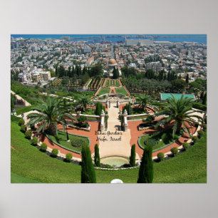 Affiche Jardins Bahai à Haïfa, Israël