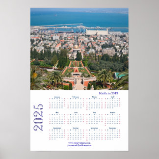 Affiche Jardins bahá'ís, Haïfa en 2013, Israël 