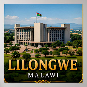 Affiche Jardins de Lilongwe et esprit moderne du Malawi