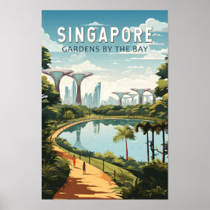 Affiche Jardins de Singapour par la baie Voyage Art Vintag