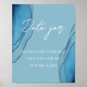 Affiche Jarre de date bleu aquamarine océanique pour enter