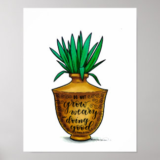 Affiche Jarres d'argile - Ne pas se lasser - Aquarelle art