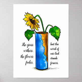 Affiche Jarres d'argile - Tournesol en vase - aquarelle ar