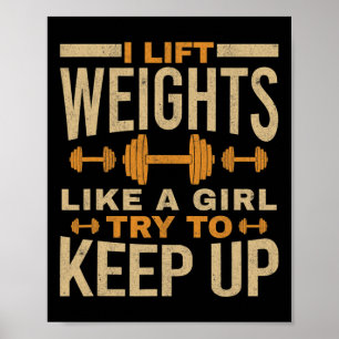 Affiche J'Ascense Les Poids Comme Une Fille Gym Entraîneme