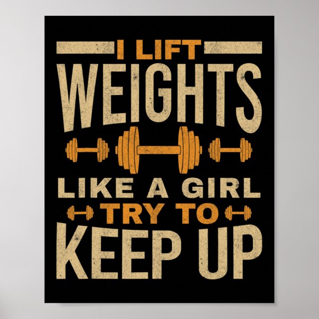 Affiche J'Ascense Les Poids Comme Une Fille Gym Entraîneme (Devant)