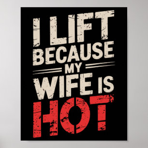 Affiche J'Ascense Parce Que Ma Femme Est Chaude 1