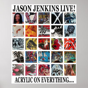 AFFICHE JASON JENKINS EN DIRECT ! ACRYLIQUE SUR TOUT