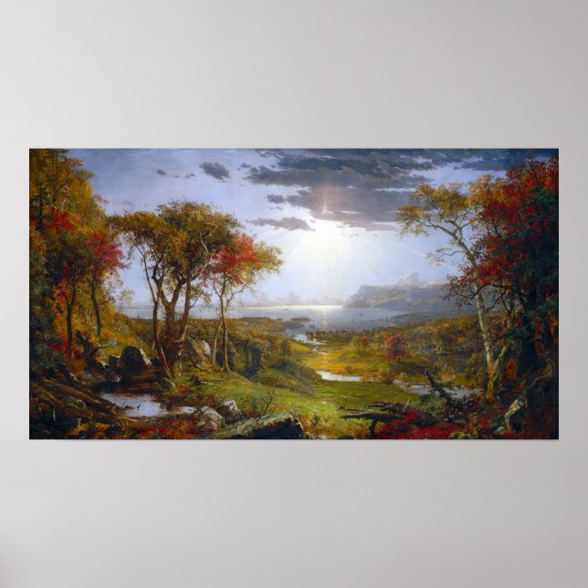 Affiche Jasper Francis Cropsey Automne Sur la rivière Huds (Devant)