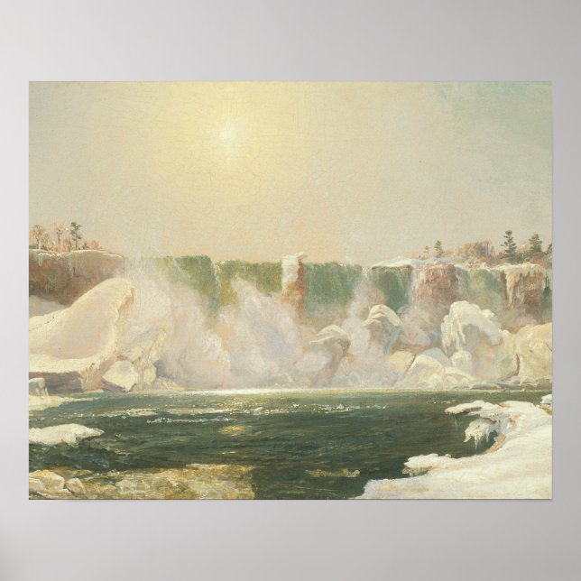 Affiche Jasper Francis Cropsey - Chutes du Niagara en hive (Devant)