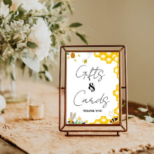 Affiche Jaune Bee Thanksgiving Baby shower cadeau & carte