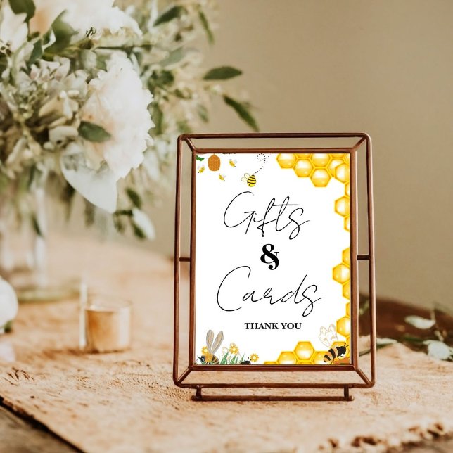 Affiche Jaune Bee Thanksgiving Baby shower cadeau & carte (Créateur téléchargé)