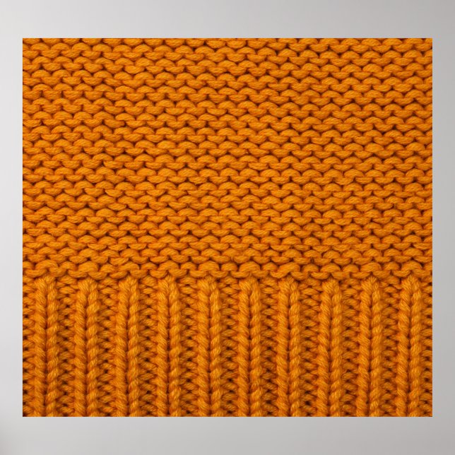 Affiche Jaune clair : texture tricotée artisanale. (Devant)