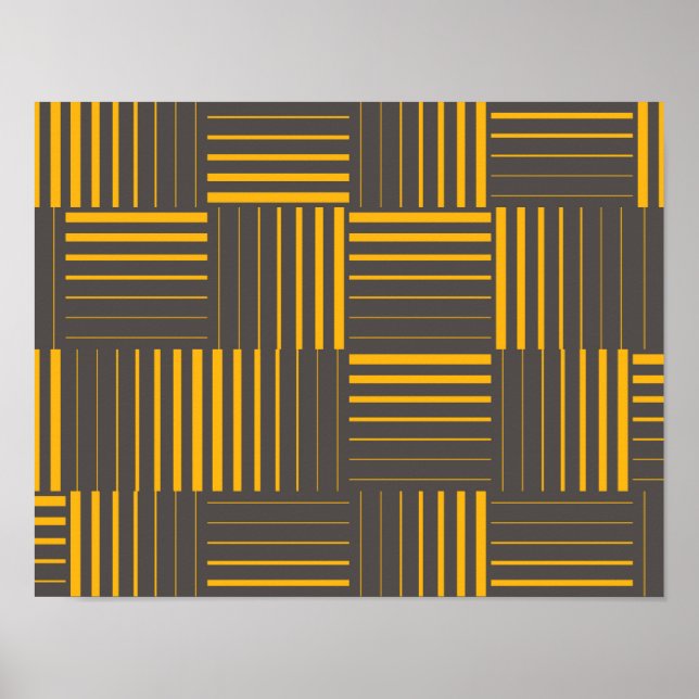 Affiche Jaune, cool, unique, tendance, lignes modernes (Devant)