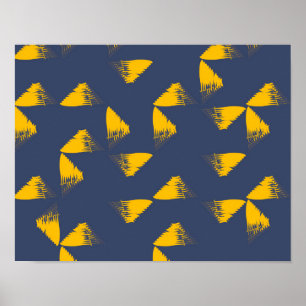 Affiche Jaune, cool, unique, triangles tendance