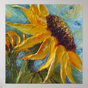 Affiche jaune de beaux-arts de tournesol