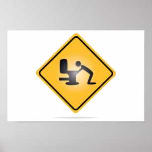 Affiche jaune de panneau d'avertissement de gueule