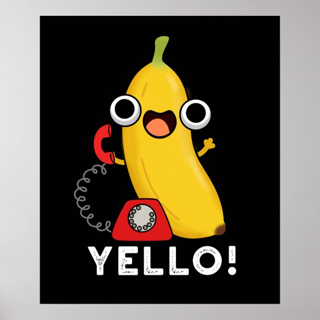 Affiche Jaune Fruit Fruit Jaune Banane Pun Dark BG (Devant)